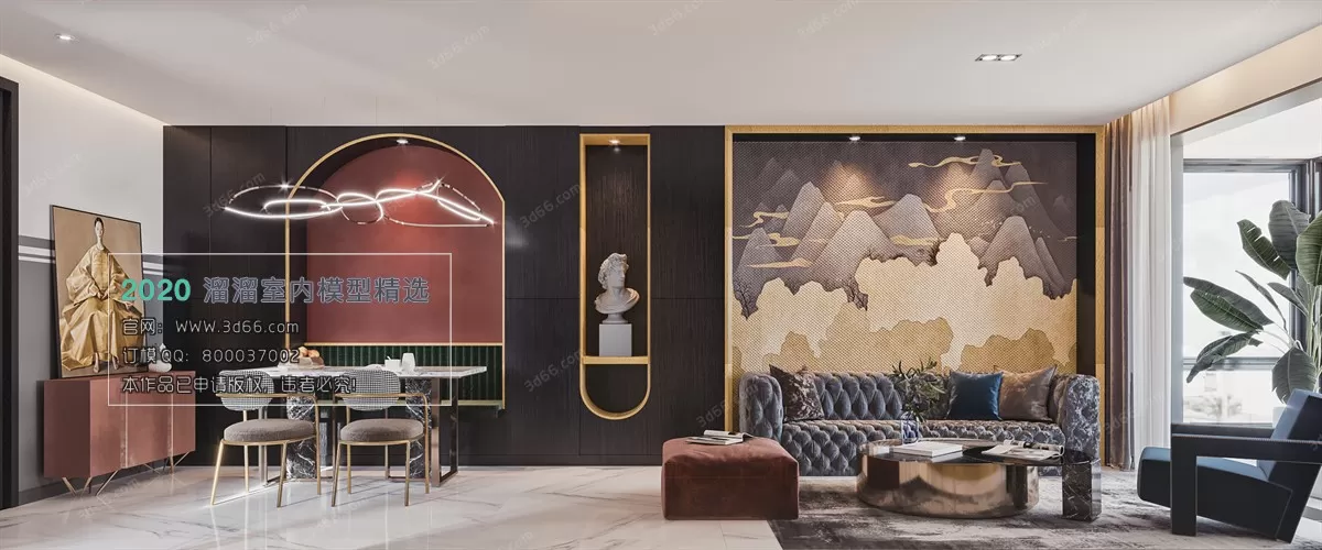 LIVING ROOM - MODERN STYLE - 3D MODELS