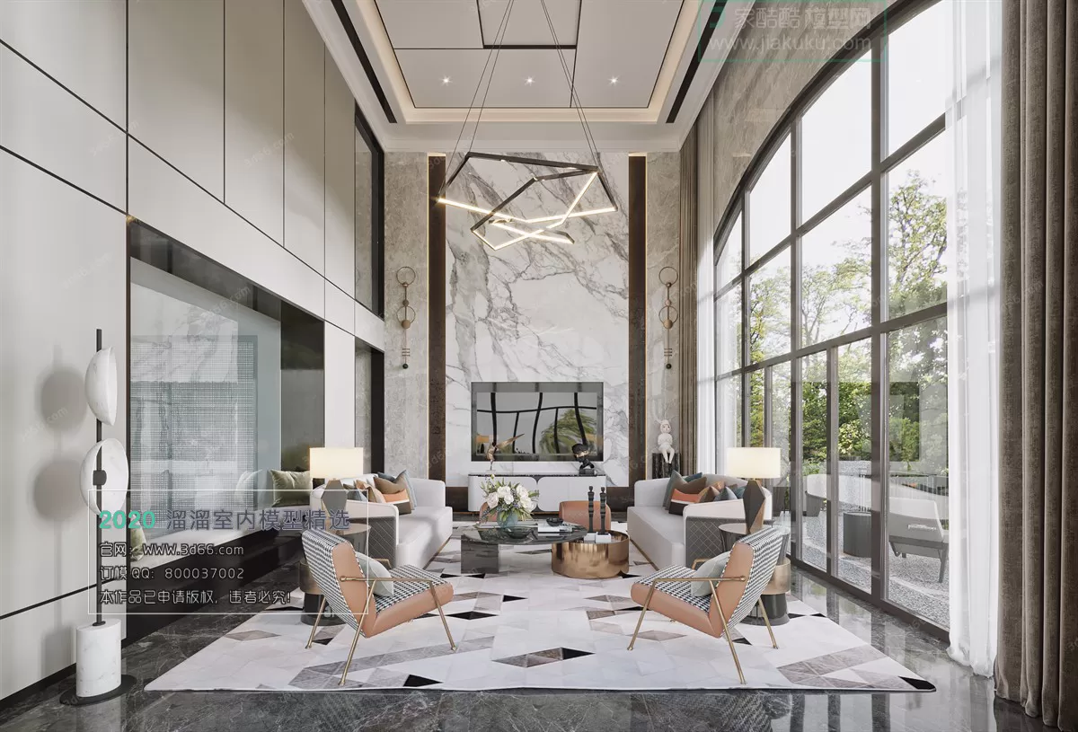 LIVING ROOM - MODERN STYLE - 3D MODELS