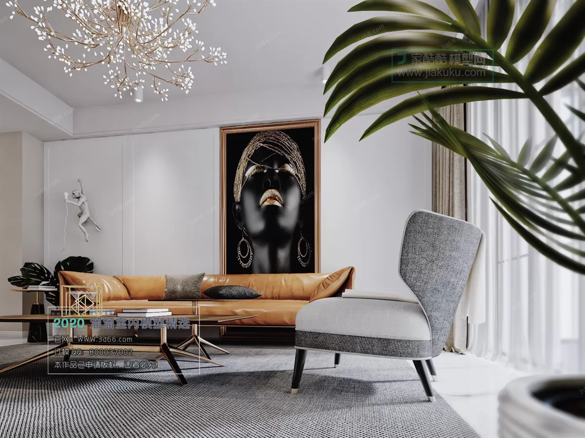 LIVING ROOM - MODERN STYLE - 3D MODELS