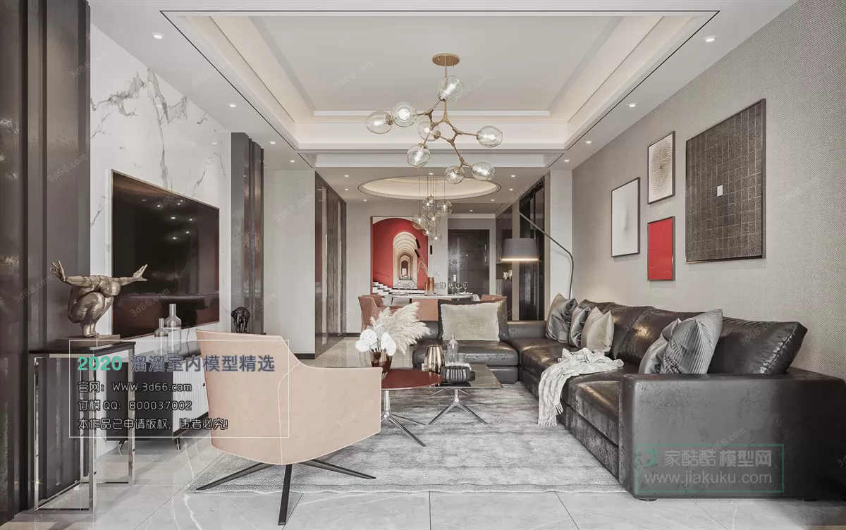 LIVING ROOM - MODERN STYLE - 3D MODELS