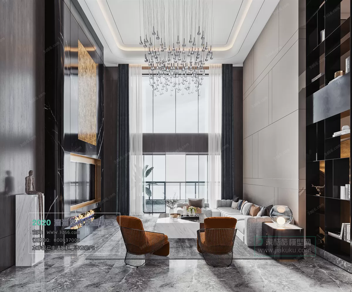 LIVING ROOM - MODERN STYLE - 3D MODELS