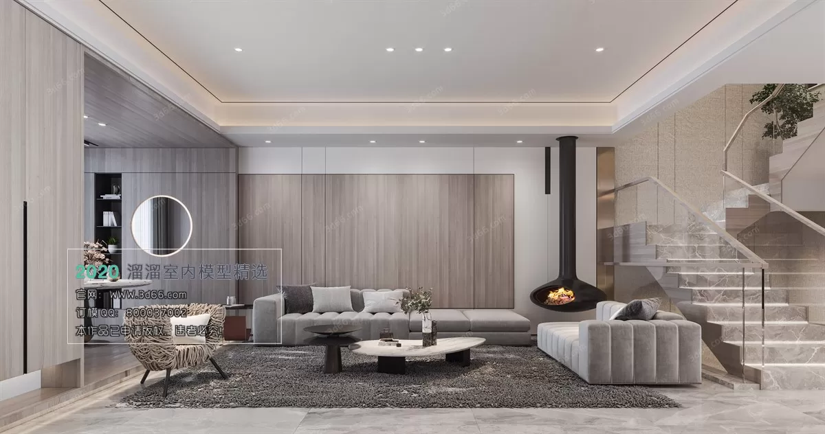 LIVING ROOM - MODERN STYLE - 3D MODELS