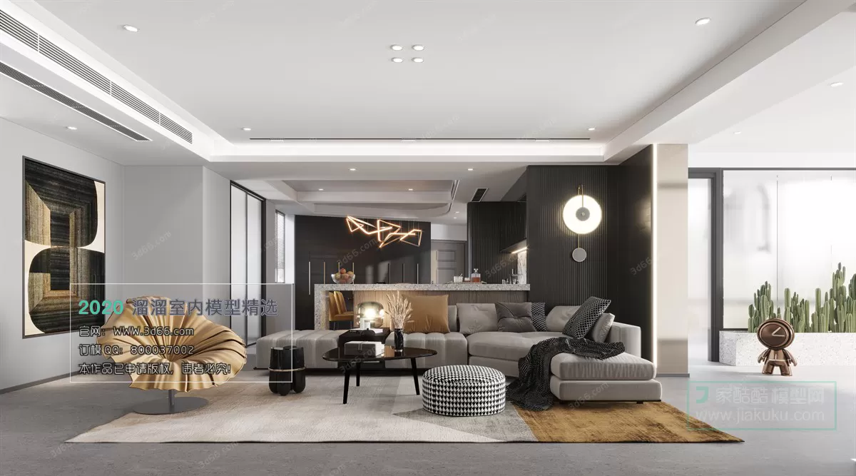 LIVING ROOM - MODERN STYLE - 3D MODELS