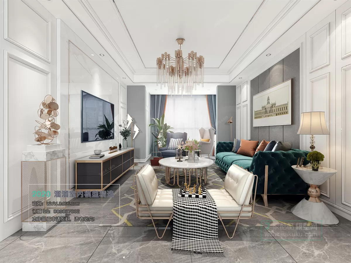 LIVING ROOM - MODERN STYLE - 3D MODELS