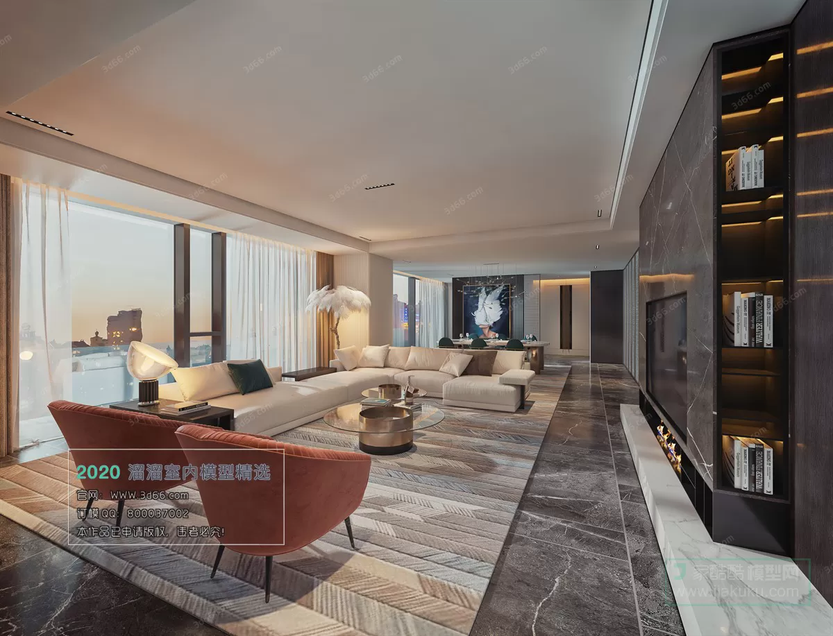 LIVING ROOM - MODERN STYLE - 3D MODELS