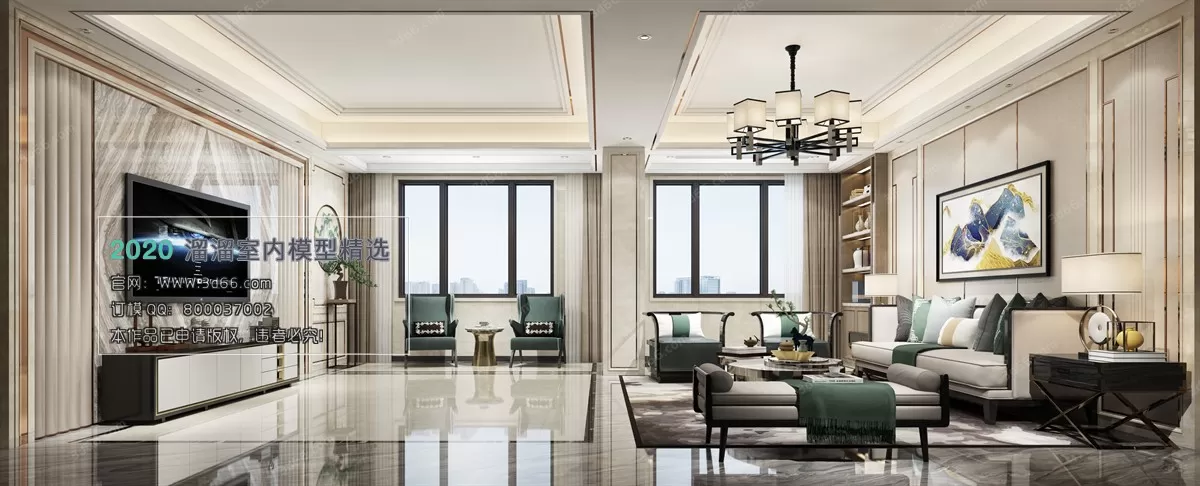 LIVING ROOM - MODERN STYLE - 3D MODELS