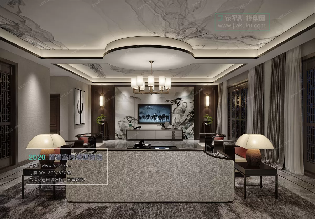 LIVING ROOM - MODERN STYLE - 3D MODELS