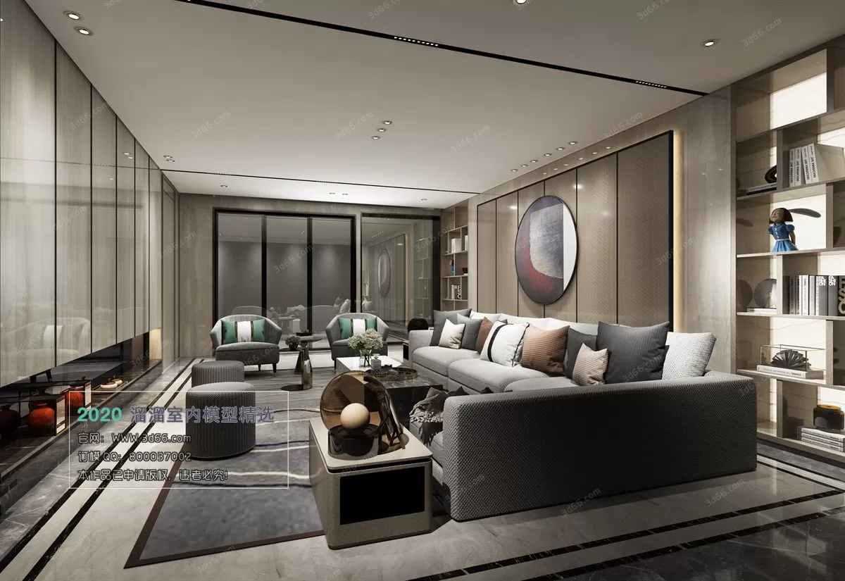 LIVING ROOM - MODERN STYLE - 3D MODELS