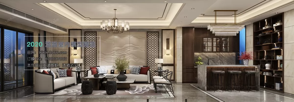 LIVING ROOM - MODERN STYLE - 3D MODELS