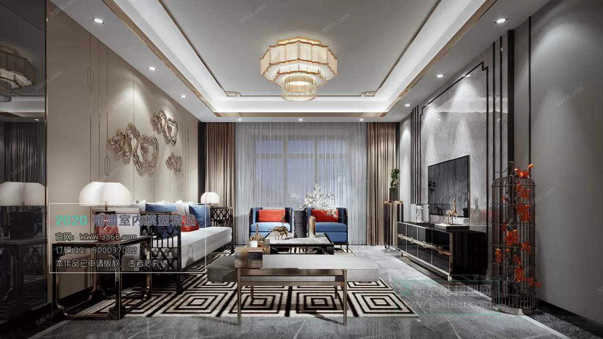 LIVING ROOM - MODERN STYLE - 3D MODELS