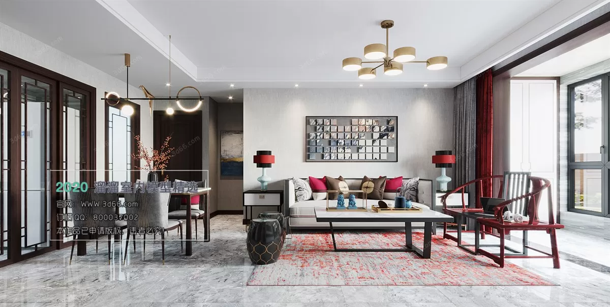 LIVING ROOM - MODERN STYLE - 3D MODELS