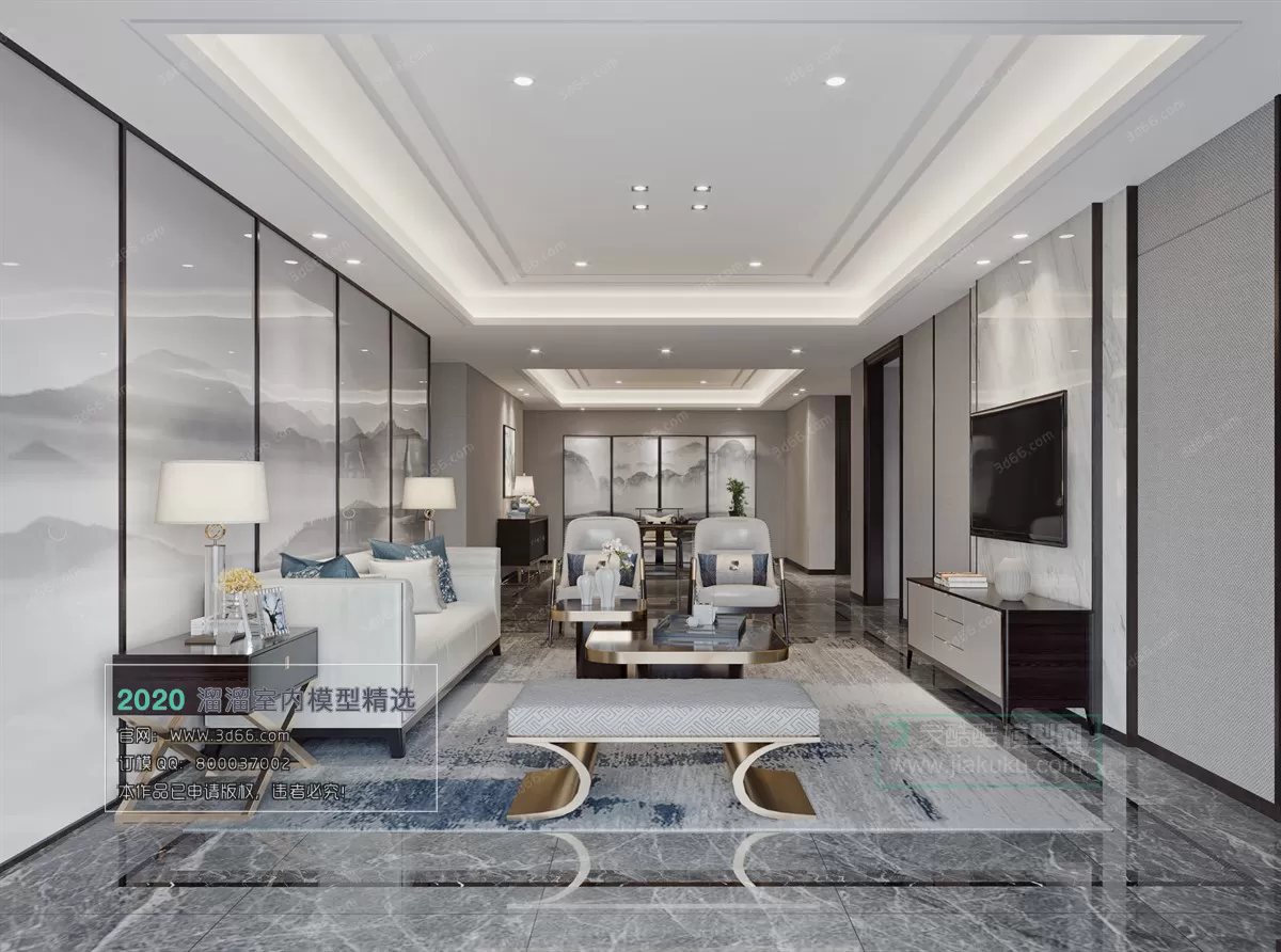 LIVING ROOM - MODERN STYLE - 3D MODELS