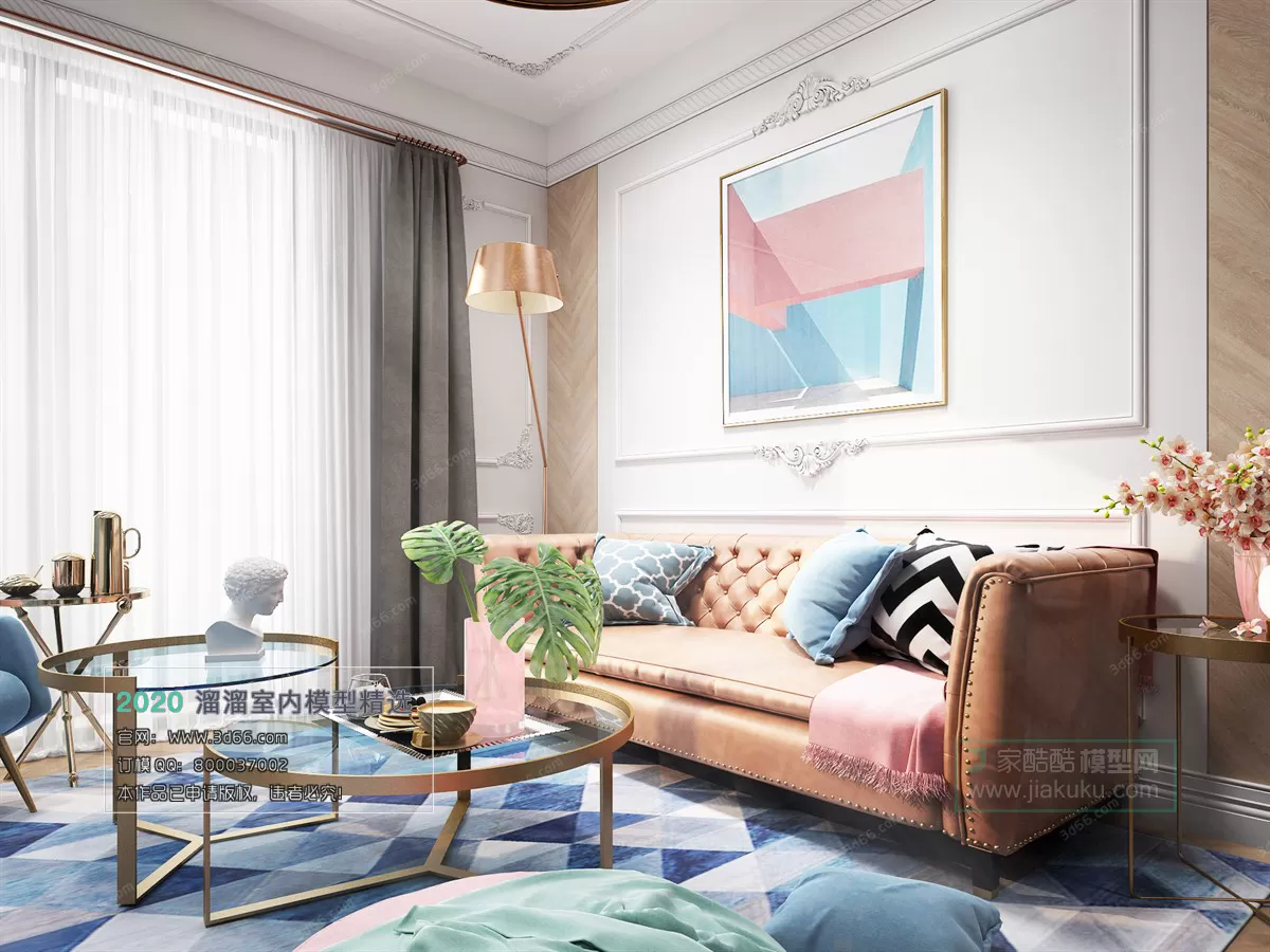 LIVING ROOM - MODERN STYLE - 3D MODELS