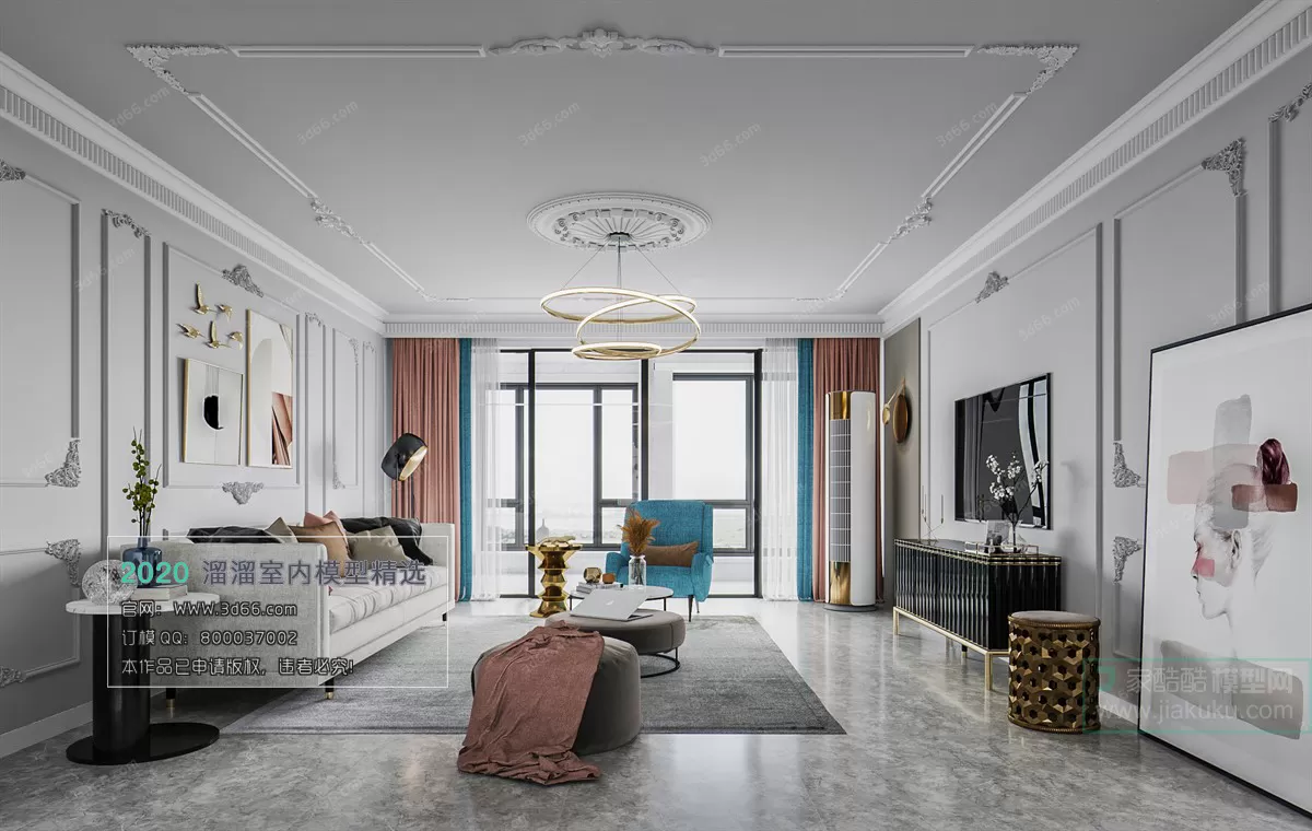 LIVING ROOM - MODERN STYLE - 3D MODELS