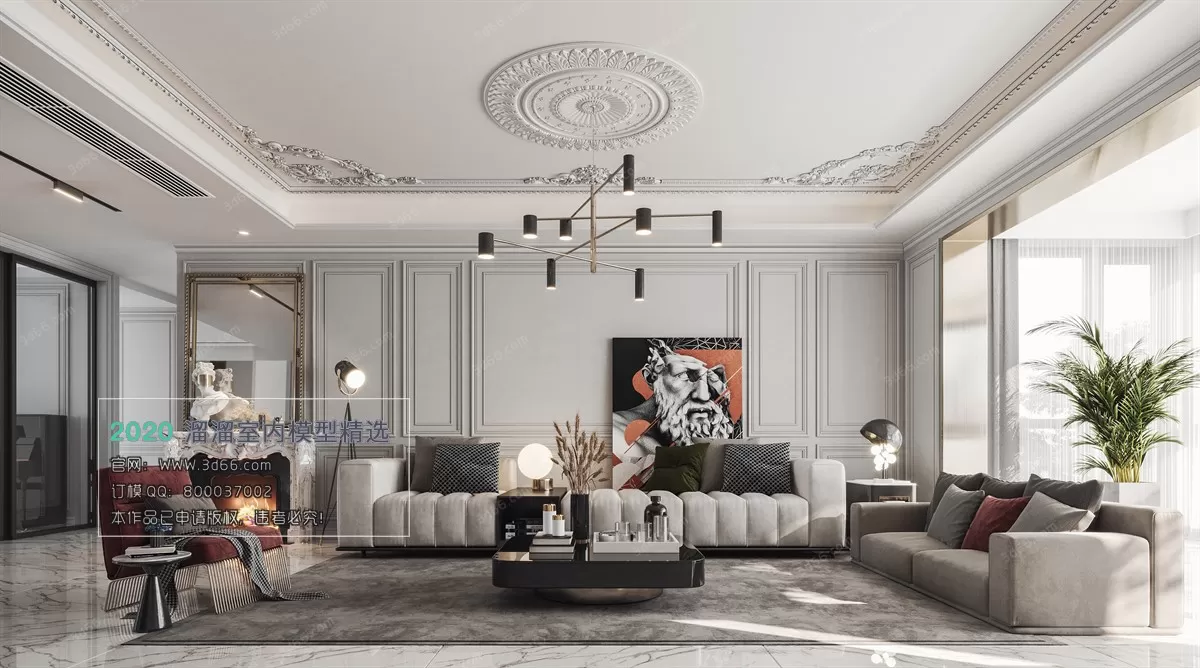 LIVING ROOM - MODERN STYLE - 3D MODELS