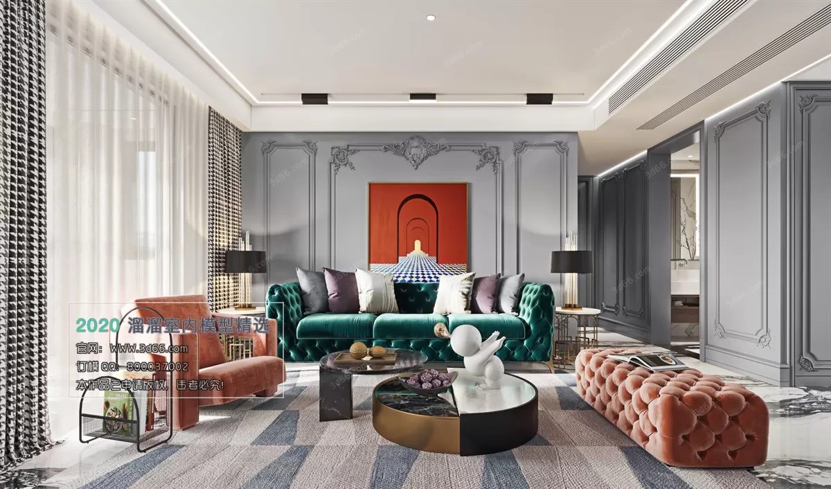 LIVING ROOM - MODERN STYLE - 3D MODELS