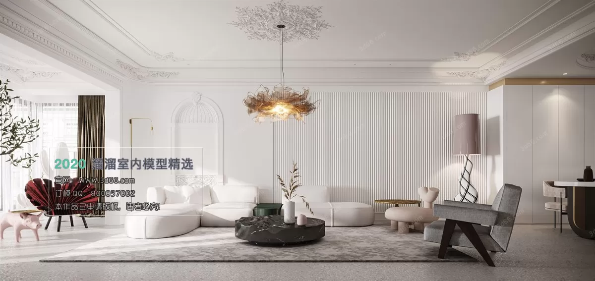 LIVING ROOM - MODERN STYLE - 3D MODELS