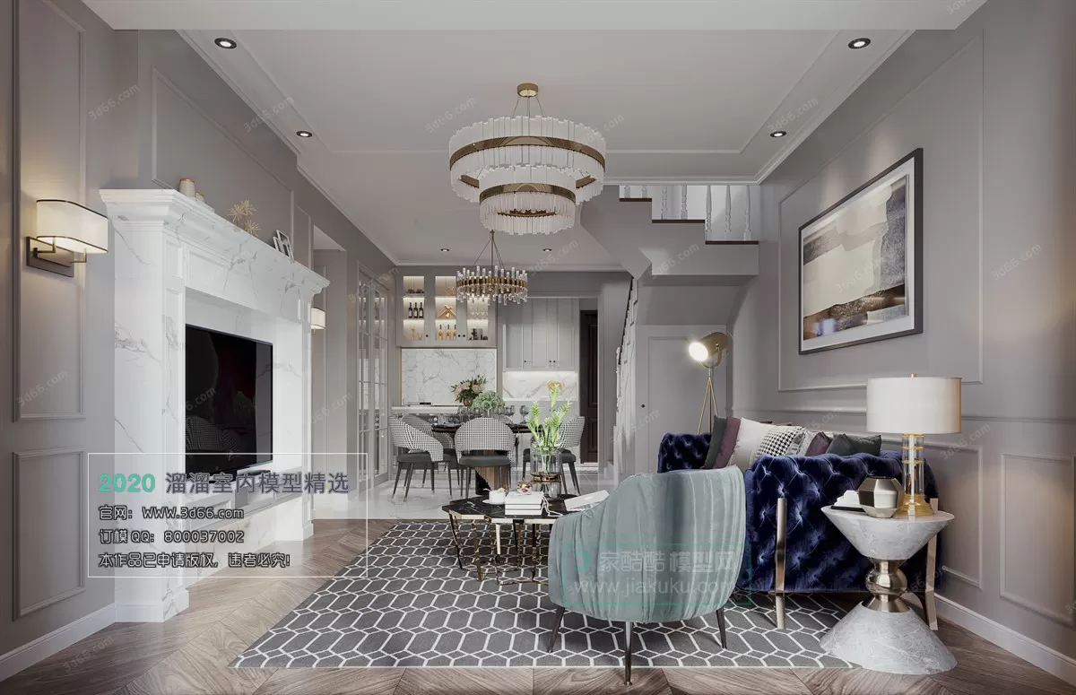 LIVING ROOM - MODERN STYLE - 3D MODELS