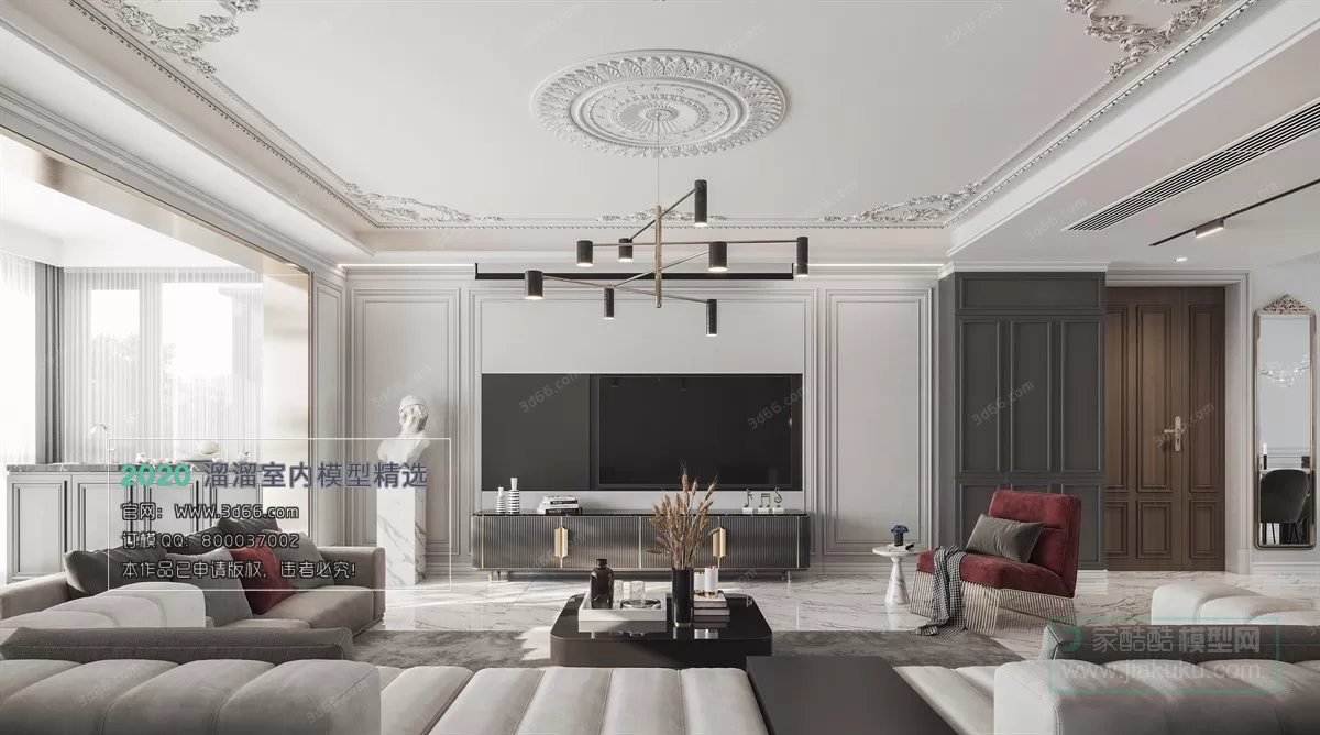 LIVING ROOM - MODERN STYLE - 3D MODELS