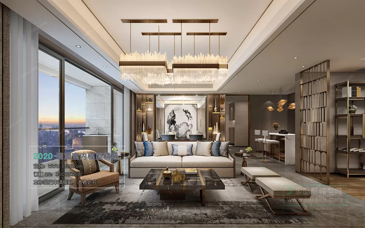 LIVING ROOM - MODERN STYLE - 3D MODELS