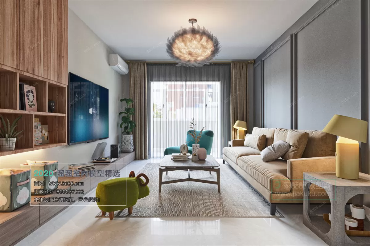 LIVING ROOM - MODERN STYLE - 3D MODELS