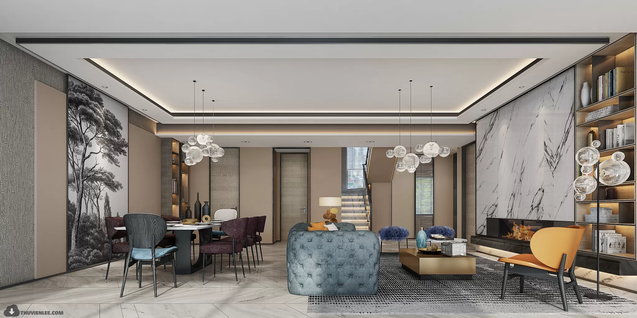 LIVING ROOM - MODERN STYLE - 3D MODELS