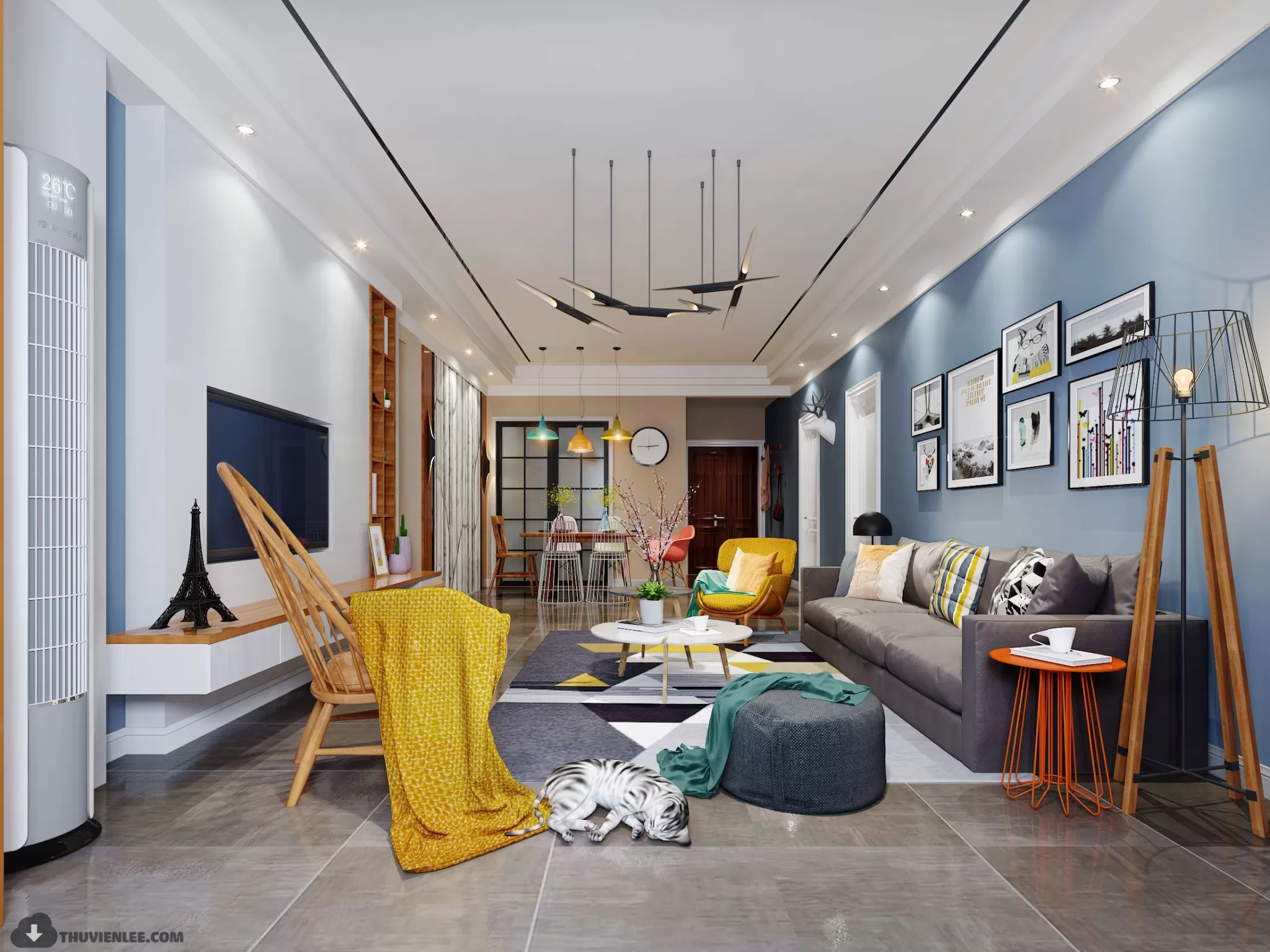 LIVING ROOM - MODERN STYLE - 3D MODELS