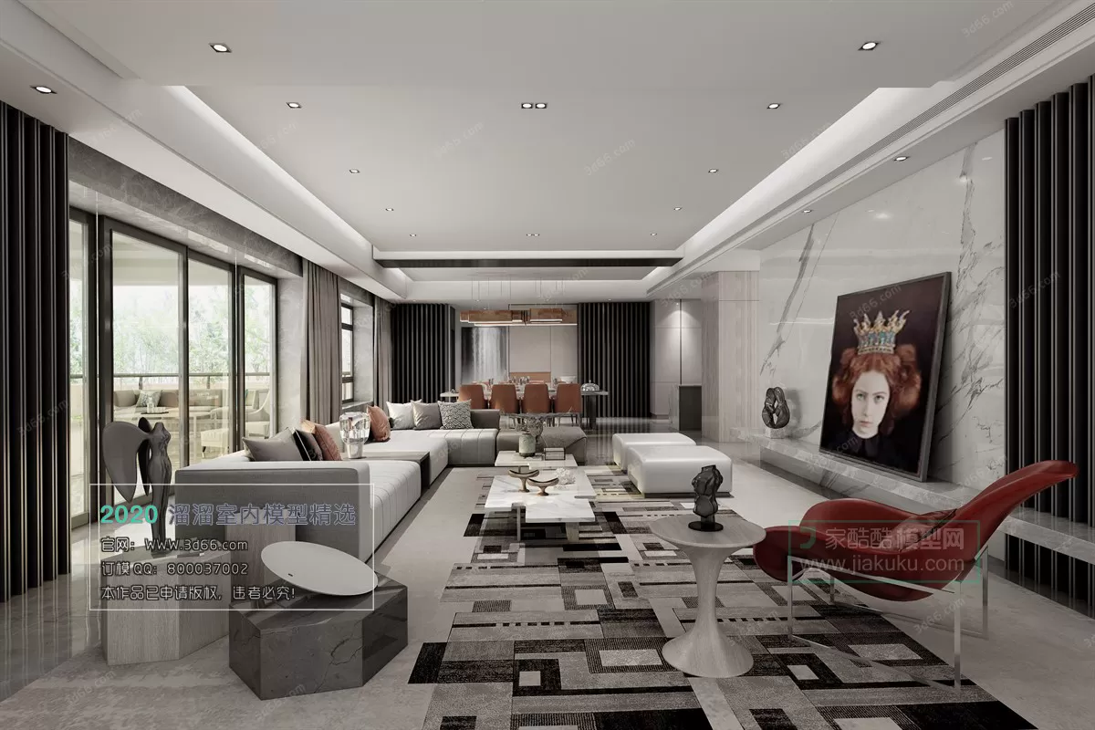 LIVING ROOM - MODERN STYLE - 3D MODELS