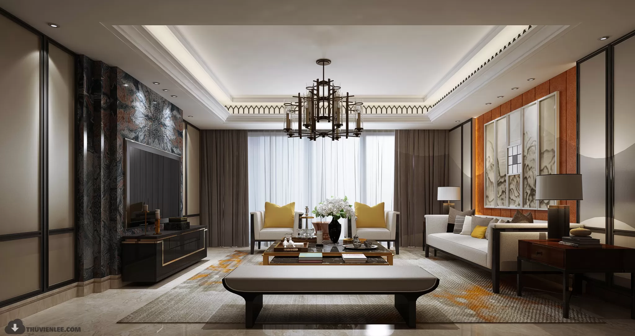 LIVING ROOM - MODERN STYLE - 3D MODELS