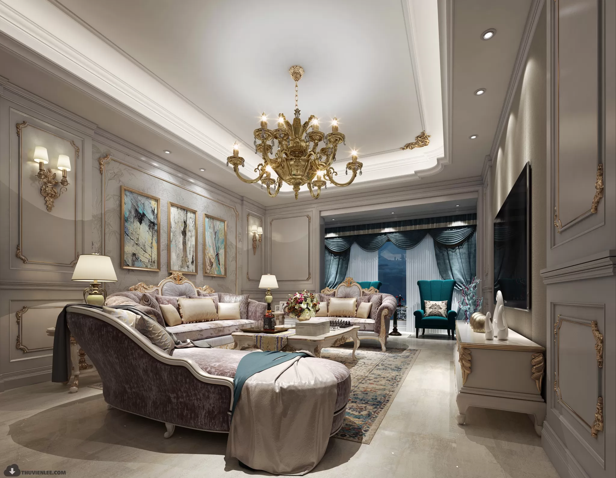 LIVING ROOM - MODERN STYLE - 3D MODELS