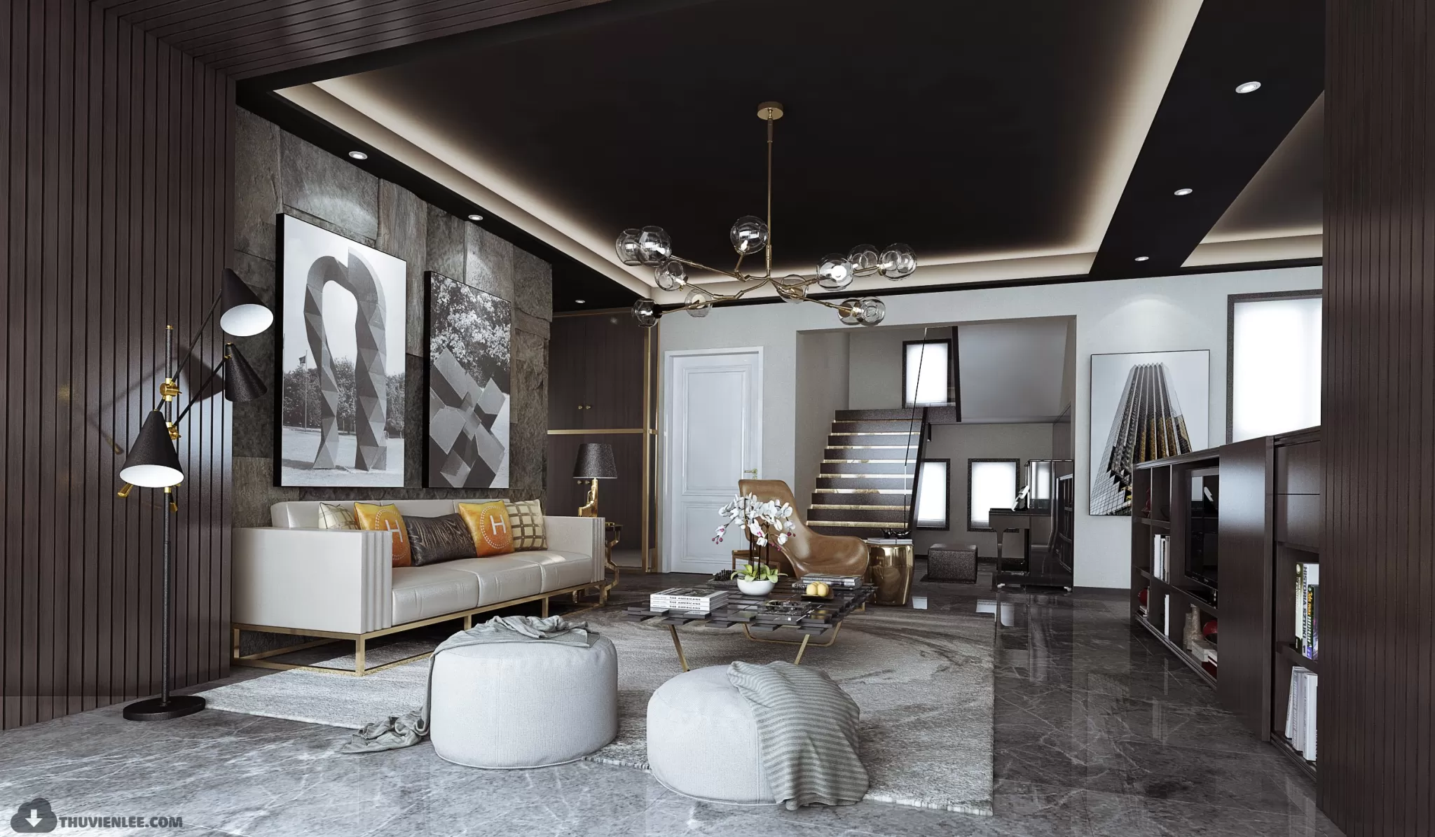 LIVING ROOM - MODERN STYLE - 3D MODELS