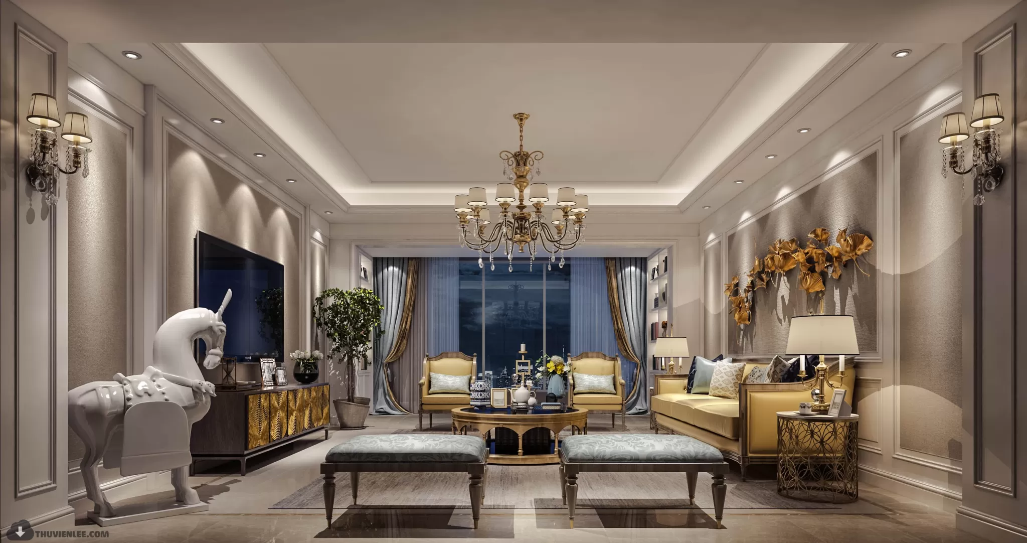 LIVING ROOM - MODERN STYLE - 3D MODELS