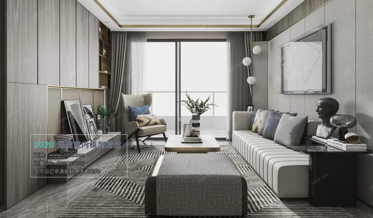 LIVING ROOM - MODERN STYLE - 3D MODELS