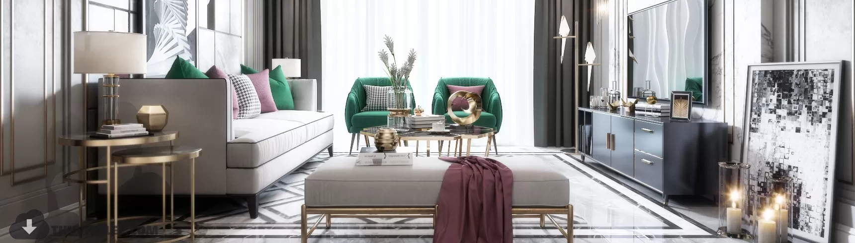 LIVING ROOM - MODERN STYLE - 3D MODELS