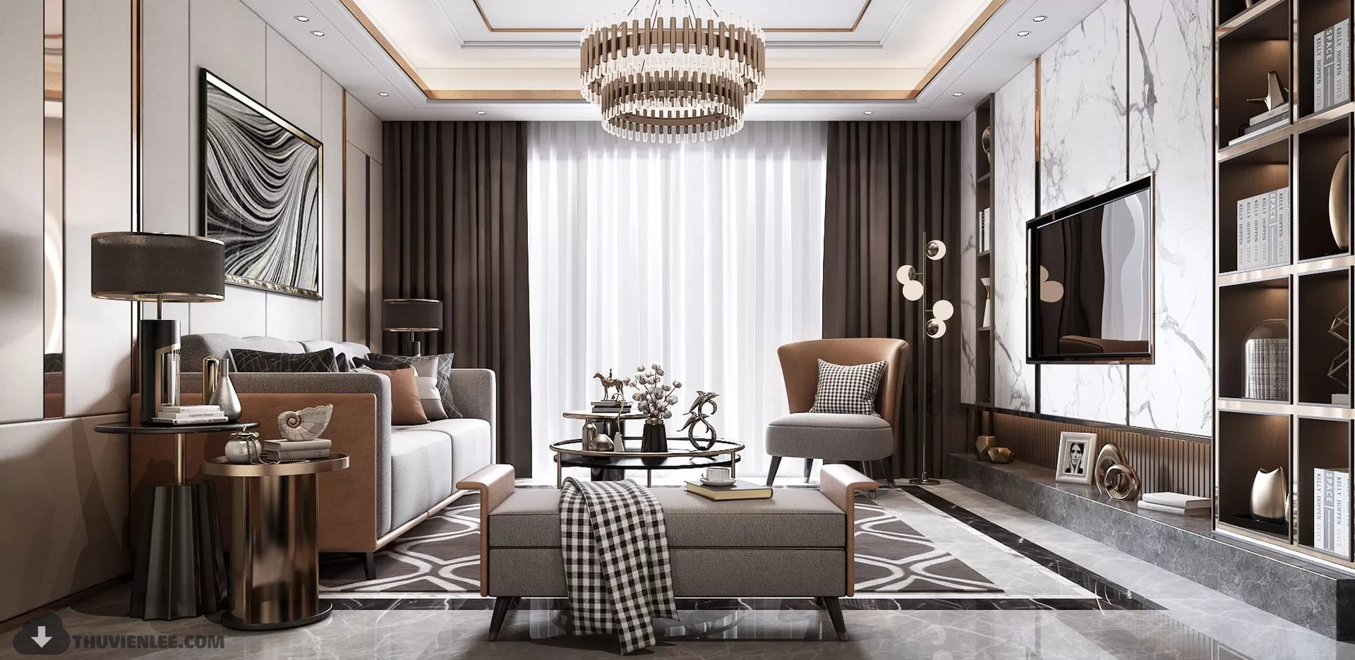 LIVING ROOM - MODERN STYLE - 3D MODELS