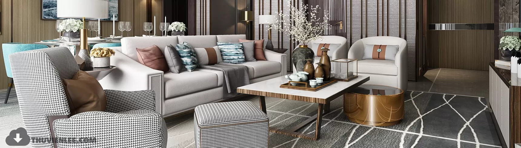 LIVING ROOM - MODERN STYLE - 3D MODELS