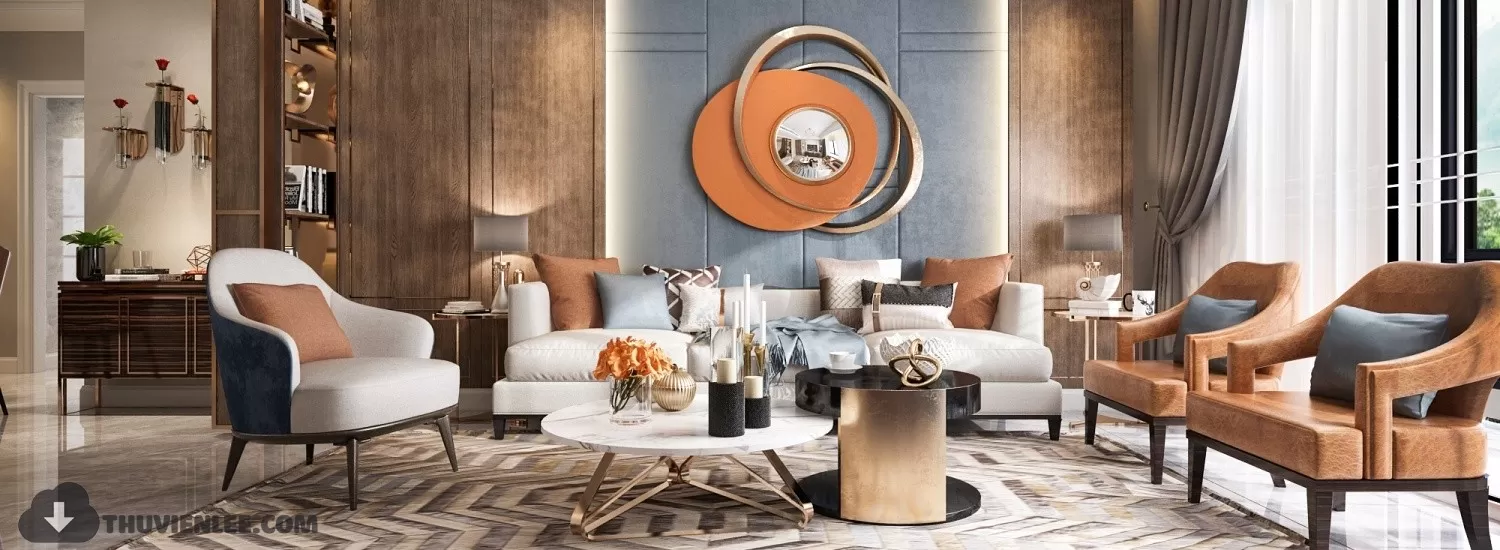 LIVING ROOM - MODERN STYLE - 3D MODELS