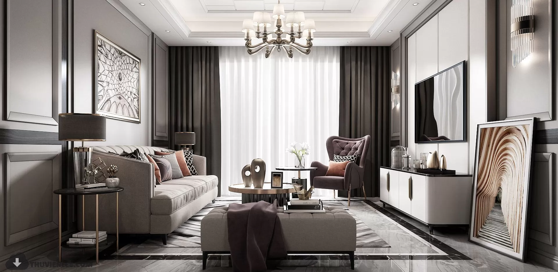 LIVING ROOM - MODERN STYLE - 3D MODELS