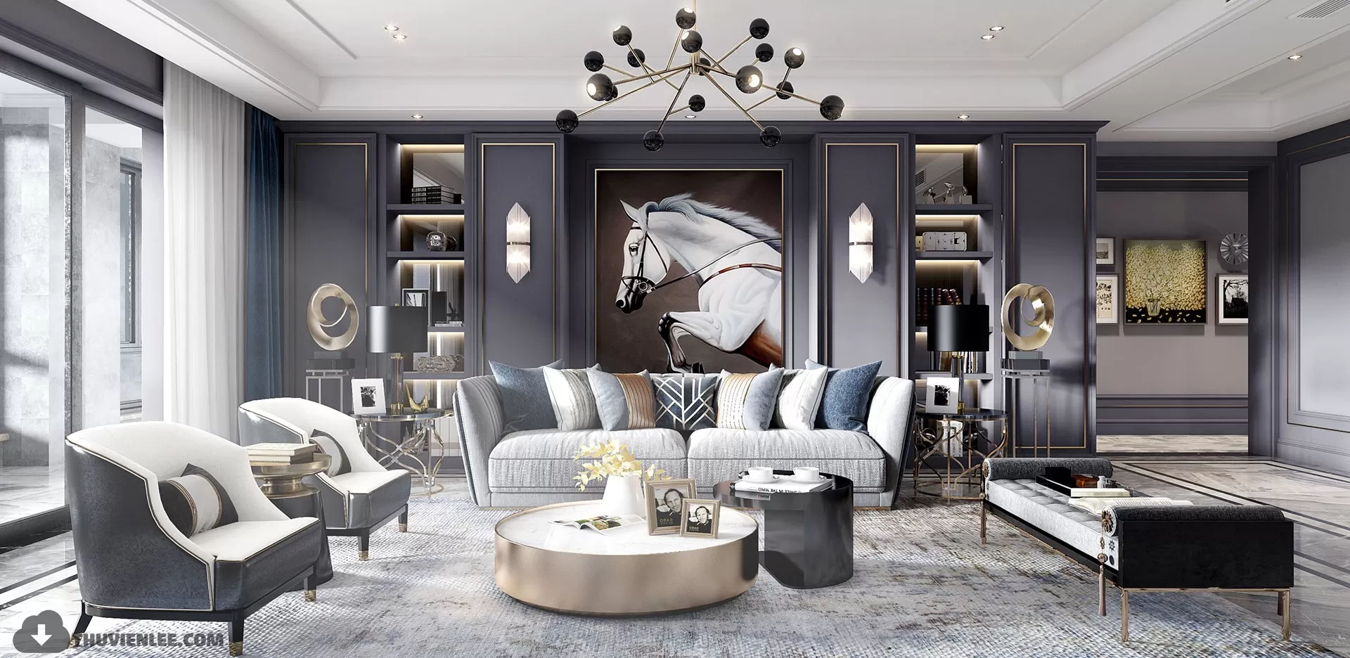 LIVING ROOM - MODERN STYLE - 3D MODELS