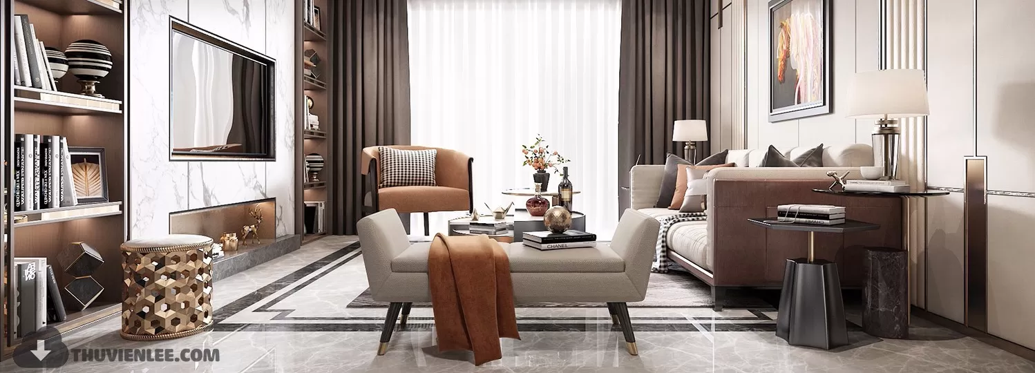 LIVING ROOM - MODERN STYLE - 3D MODELS