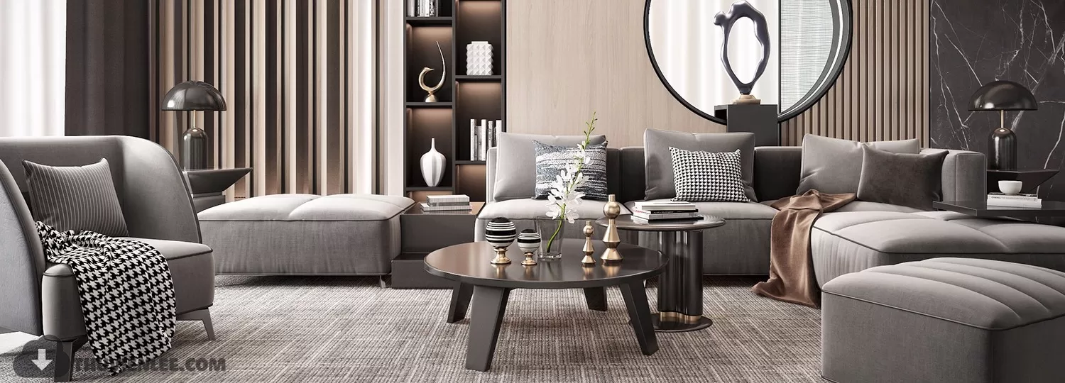 LIVING ROOM - MODERN STYLE - 3D MODELS