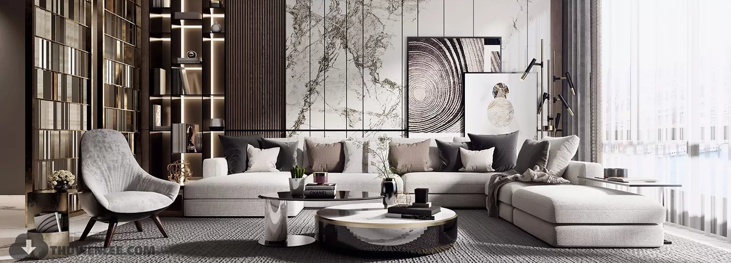 LIVING ROOM - MODERN STYLE - 3D MODELS