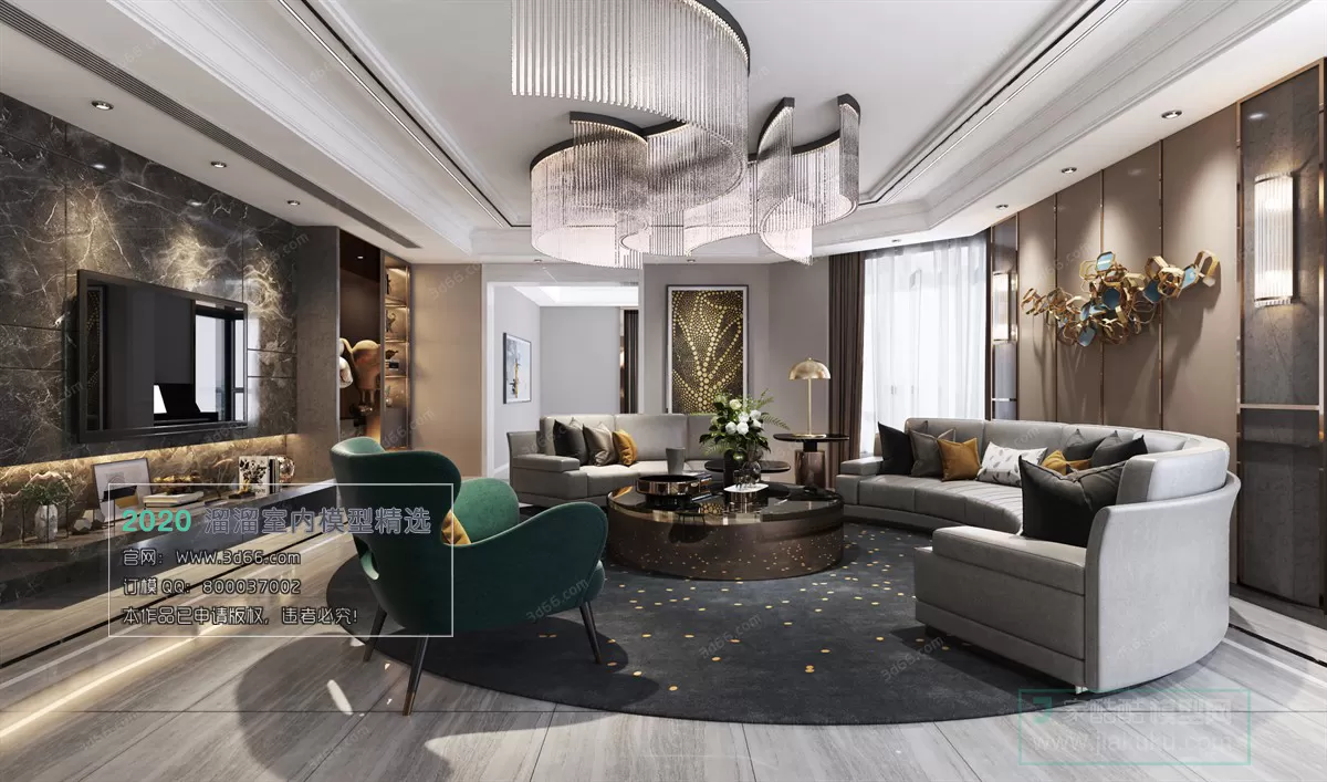 LIVING ROOM - MODERN STYLE - 3D MODELS