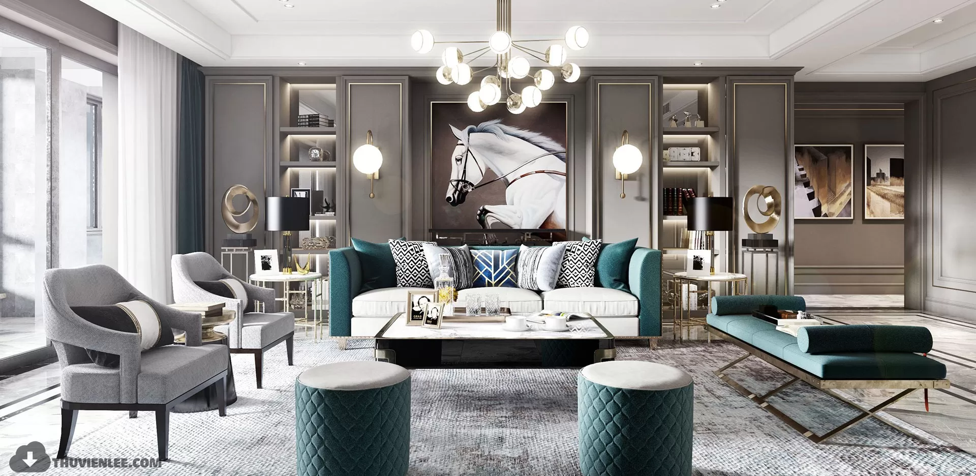 LIVING ROOM - MODERN STYLE - 3D MODELS