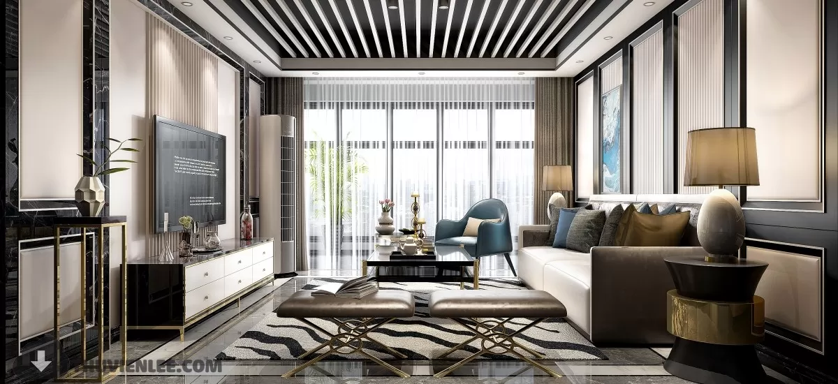 LIVING ROOM - MODERN STYLE - 3D MODELS