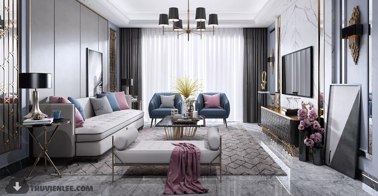 LIVING ROOM - MODERN STYLE - 3D MODELS