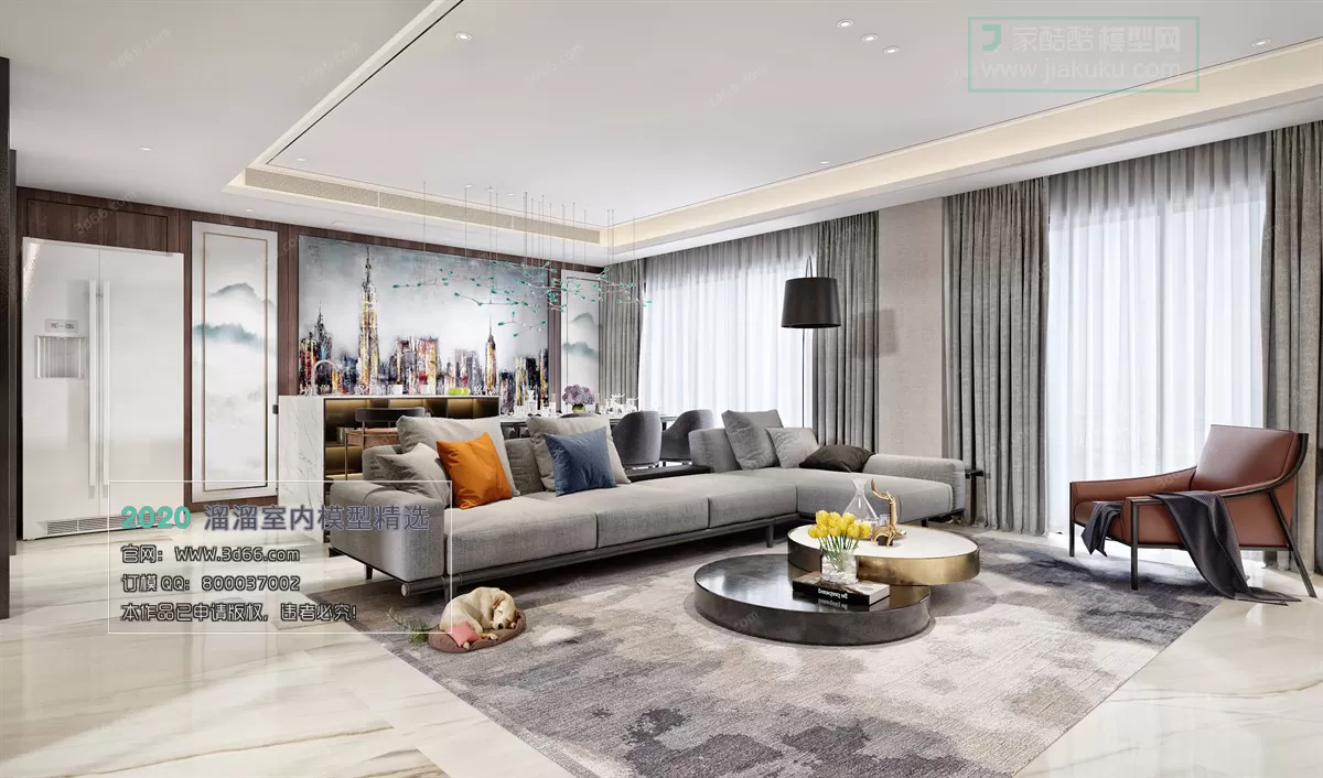 LIVING ROOM - MODERN STYLE - 3D MODELS