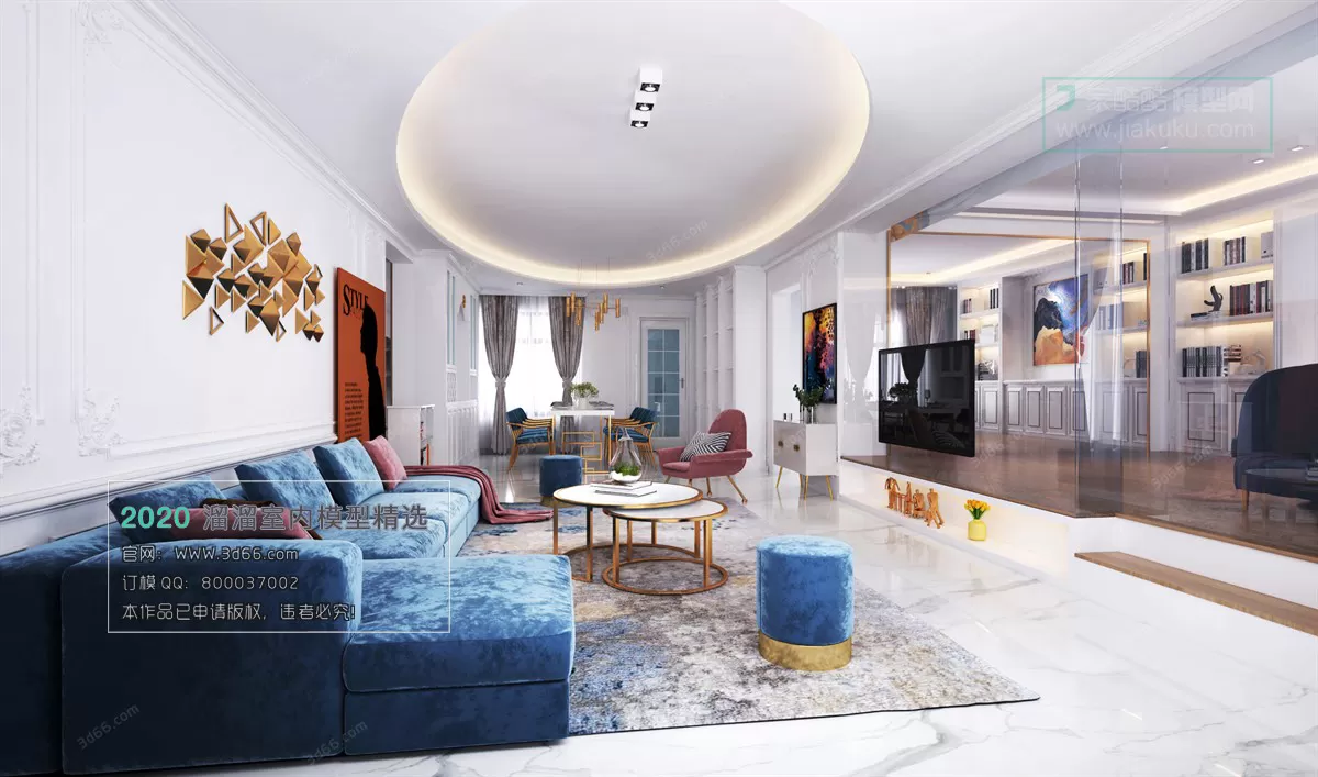 LIVING ROOM - MODERN STYLE - 3D MODELS