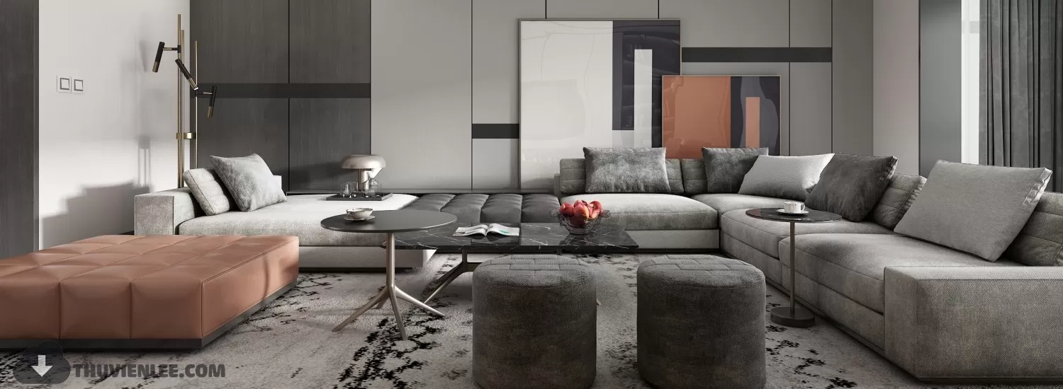 LIVING ROOM - MODERN STYLE - 3D MODELS