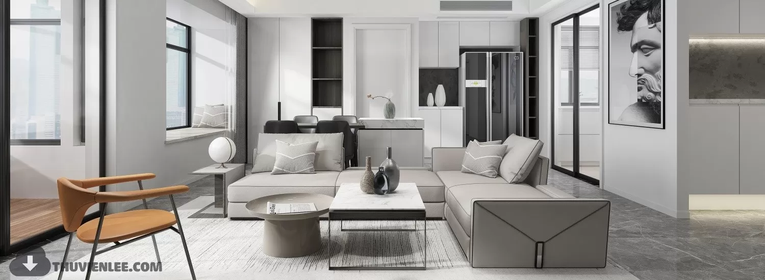 LIVING ROOM - MODERN STYLE - 3D MODELS